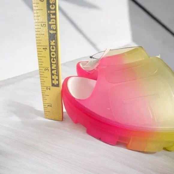 NWT UGG Jella Clear Watercolor Slide Sandals Multicolor Size 10 - Picture 9 of 15